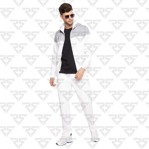 New Custom Embroidered tracksuits zipper hoodies custom Logo Printing OEM Unisex plain <b>white</b> Sweatsuits Color <b>Men</b> <b>trousers</b> - Product Image 6