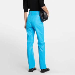 Pantalones de tubo de invierno para mujer de diseño profesional de cuero impermeable de alta calidad nuevo Color liso transpirable frente plano - Product Image 3