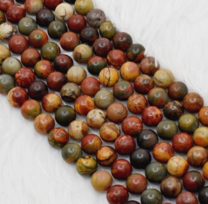 Venta al por Mayor de Cuentas Redondas de Jaspe Picasso Natural de Calidad Superior, 8mm, Cuentas de Piedras Preciosas Originales - Product Image 4