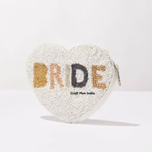 Monedero con cuentas de semillas-Bolso con cuentas de novia Fandom-Monedero con cuentas hecho a mano-Para boda Mini carteras personalizables - Product Image 4