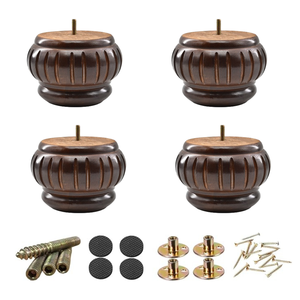 Solid Wood Round Turned Heavy Duty Sofa <b>Legs</b> <b>for</b> Living Room Furniture-Replacement Parts <b>for</b> Sofa Chair <b>Bed</b> & Cabinet - Product Image 5