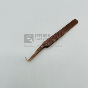 แหนบต่อขนตาแบบด้ามจับเพชร90องศาพลาสม่าสีโรสโกลด์ญี่ปุ่นปลายแหลมทำจากสแตนเลสยี่ห้อส่วนตัว - Product Image 4