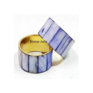 ชุดแหวนทิชชู่สแตนเลส2ชิ้นสำหรับผ้าเช็ดปากสีเงินกำหนดรูปร่างได้เอง - Product Image 4