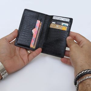 Cartera de piel auténtica clásica unisex, monedero plegable, elegante, ecológico, corto, de alta calidad, fabricación al por mayor - Product Image 4