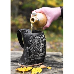 Jarra de cerveza vikinga grande y auténtica, artesanía de alta calidad, cuerno Natural pulido, capacidad personalizada ecológica, regalo de negocios - Product Image 6