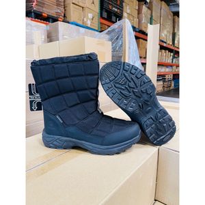 Stivaletti da neve da donna in vera pelle taglia 9-10 invernali impermeabili in pelliccia calda foderata autunnale termica Anti-Slip materiale suola EVA - Product Image 5