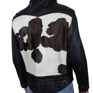 เสื้อแจ็คเก็ตหนังวัวแท้ทำมือสำหรับผู้ชาย บริการ OEM ขนแท้ สไตล์ไบค์เกอร์ ทุกขนาด โลโก้ด้านหน้า ระบายอากาศ กันลม สำหรับฤดูหนาว - Product Image 6