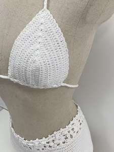 Top de Bikini Personalizado para Mujer, Falda de Bikini Tejida a Mano con Cierre de Gancho, Estilo Europeo Americano, Decoración de Encaje, Logotipo en la Cintura - Product Image 5
