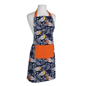 Accessoire de cuisine toile de coton imprimée pour tablier de cuisine résistant à l'huile avec poches et ceinture réglable tablier à bavette sans manches - Product Image 2