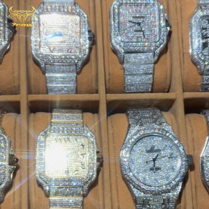 Oogverblindend Full Moissanite Automatisch Horloge Groothandel Iced Out Hiphop Diamond Horloge Voor Heren Luxe Stijl - Product Image 4