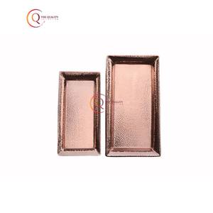 Plateau en céramique martelée vintage de taille personnalisée, motif végétal plaqué brillant, écologique, sans danger pour les aliments, décoration d'intérieur unique, plateau de service - Product Image 2