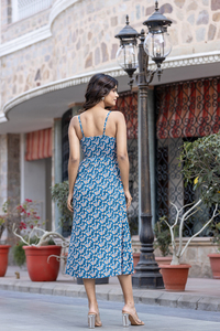 Vestido de verano de rayón 100%, hechos a mano estampado floral ecológico con motivos étnicos, vestido informal transpirable para uso diario - Product Image 2