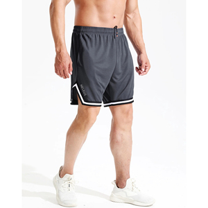 Pantalones cortos deportivos informales para hombre, ropa de calle bordada, algodón encurtido, patrón sólido, decoración, servicio OEM - Product Image 4
