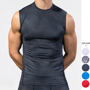 Débardeur sans manches pour homme Bosue, col rond, couleur unie, séchage rapide, respirant, tricoté, 100% polyester, coupe sportive - Product Image 1