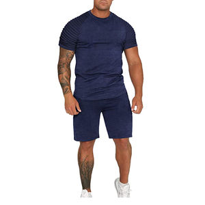 Ensemble t-shirt et short d'été à manches courtes décontracté pour hommes Nouveaux vêtements de survêtement d'été - Product Image 6