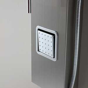 <b>Brushed</b> Steel Hydromassage Shower Panel with Overhead Shower Bathroom Sets Product - Product Image 3