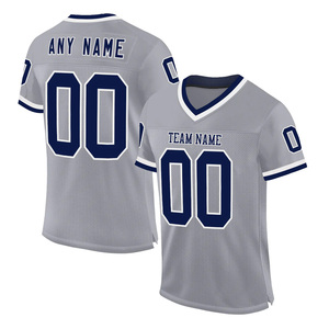 Camiseta de fútbol gris personalizada 2025, diseño de retroceso de malla de secado rápido, camiseta transpirable de talla grande con estampado auténtico - Product Image 4
