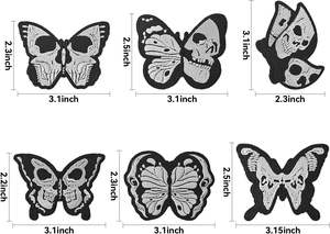 60 parches bordados de estilos surtidos aleatorios, colores vivos brillantes, apliques de parche para coser/planchar para ropa, vestido, sombrero, - Product Image 3