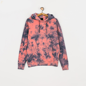Custom Dye Tie-Dye Pullover Hoodie Coral y gris Unisex Streetwear Venta al por mayor Dropshipping OEM/ODM Service Men Hoodies - Product Image 4