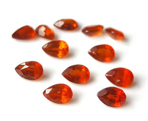 ลูกแพร์4x6mm-7x10mm ไคยาไนต์สีส้มธรรมชาติอัญมณีเจียระไนแบบหลวมสำหรับทำเครื่องประดับ - Product Image 4