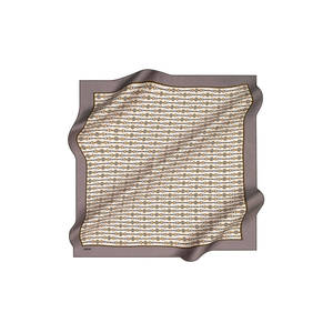 Vintage Satin Silk Scarf with Geometric Pattern Custom Design - Product Image 1