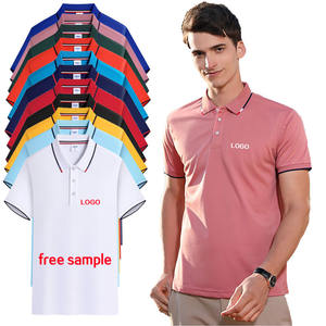 Solapa de moda informal para hombre para Polo, Camiseta de algodón en blanco transpirable con estampado bordado de logotipo personalizado para deportes y golf - Product Image 1