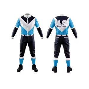 Prix d'usine direct nouveaux uniformes de baseball pour hommes haut de gamme sur mesure col en v bouton complet ensembles entièrement sublimés Style respirant - Product Image 1