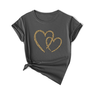 T-shirt blanc basique pour femme pour l'été Top imprimé graphique Saint Valentin T-Shirt en jersey grande taille T-shirt graphique pas cher Filles - Product Image 2