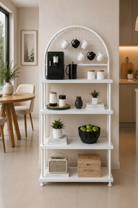 Estante de Cocina con Soporte para Microondas, Organizador para Cafetera y Panel Trasero con Rejilla - Product Image 2