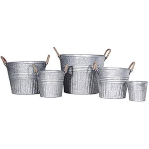 Mangos de cuerda de maceta redonda, juego galvanizado, macetero redondo con asas de cuerda, galvanizado - Product Image 4