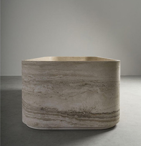 Vasca da Bagno in Travertino Personalizzabile Stile Minimalista Premium PerfectStone per Ville e Appartamenti di Lusso - Product Image 4