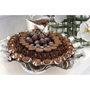 Bol fait à la main en métal argenté bol de service de table exclusif pour bonbons parfait pour les desserts mariages bol de service au chocolat - Product Image 1