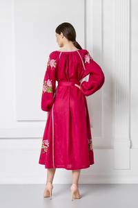 Vestido bordado personalizado con manga de globo, cuello en V, longitud media, diseño a la moda, estilo ucraniano - Product Image 3