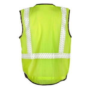 Material de poliéster reflectante elástico ajustable hecho Chaleco de trabajo ligero para hombres chaleco para ropa de seguridad OEM - Product Image 2