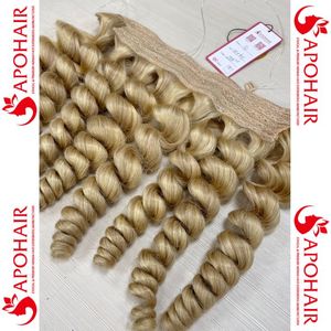 Extensiones de cabello humano natural superventas, cutículas completamente alineadas, extensiones de Halo de alta calidad, soporte de alambre, las mejores extensiones de Halo - Product Image 5