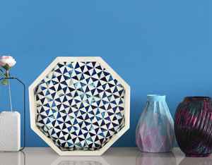 Bandeja de incrustaciones de hueso natural artesanal, vajilla decorativa de lujo para hogares modernos, espacios de comedor y colecciones de regalos - Product Image 5