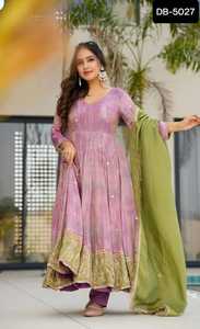 Les plus belles femmes portent des vêtements de mariage Style anarkali lourd prêt à porter des robes pour les vêtements traditionnels et de festival Salwar Kameez Suit - Product Image 3
