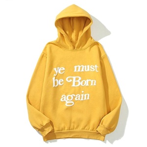 Meilleure vente Hip Hop 100% coton sweat à capuche à impression bouffante Logo personnalisé brodé sérigraphie sweat à capuche - Product Image 5