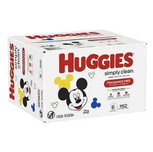 Toallitas húmedas Huggies Simply Clean para bebés, 6 paquetes de repuesto, 1008 unidades, sin perfume, orgánicas, paquete 1 - Product Image 1