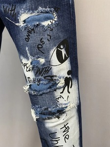 กางเกงยีนส์วินเทจของผู้ชายผ้ายืดเข้ารูปผ้ายืดกางเกงยีนส์ลำลองซักแล้วฤดูหนาว - Product Image 3