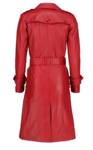 เสื้อโค้ทหนังแท้สำหรับผู้หญิง หนังวัวแท้ทั้งตัว ถักทอระบายอากาศได้ดี - Product Image 2