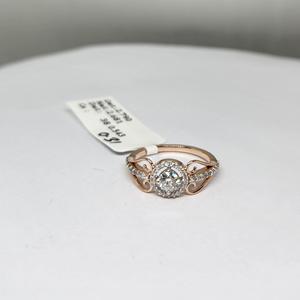 Anillo de Compromiso Solitario de Diamante Natural de Lujo con Baño de Rodio en Oro Rosa de 14 Quilates con Certificación IGI, 0.31 Quilates, Diamantes Laterales de 0.17 Quilates - Product Image 6