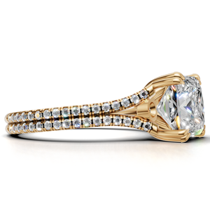 IGI Certified Lab Grown Princess Cut Diamond <b>Split</b> Shank Classic Engagement <b>Ring</b> 18K Gold Pav Diamond for Anniversary Wedding - Product Image 3