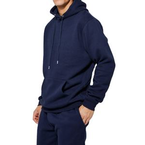 เสื้อฮู้ดผู้ชายแบบสวมหัว ดีไซน์สั่งทำ ผ้าฝ้าย 100% ผ้าฟลีซสำหรับฤดูหนาว ระบายอากาศได้ดี ทรงหลวม สีพื้น แขนยาว มีกระเป๋า - Product Image 2