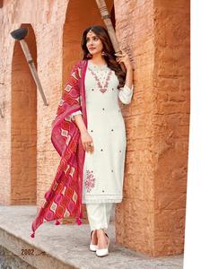 Viscose Weaving Thread Handwork Indian & Pakistani Clothing <b>Kurti</b> & Pant With Chanderi Print Dupatta - Product Image 4