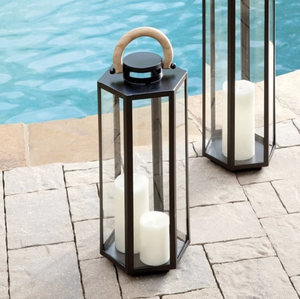 Hierro hecho a mano moderno Metal linternas jardín al aire libre interior decorativo Navidad vacaciones hogar blanco - Product Image 4