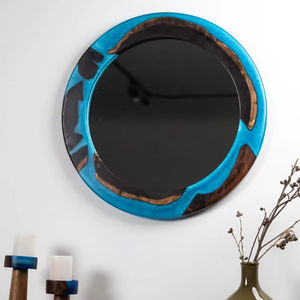 Miroir mural en bois et résine de grande qualité à prix raisonnable pour la décoration intérieure contemporaine - Product Image 1