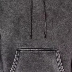 เสื้อฮู้ดซิปผู้ชายคุณภาพสูง ล้างสีแบบแอซิดวอช ผ้าฝ้าย 100% ปักโลโก้ตามแบบที่กำหนดเอง MOQ ต่ำ ขายส่งสำหรับฤดูหนาว - Product Image 5