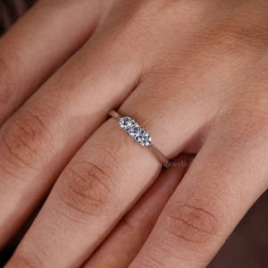 ทางเลือกที่สง่างามสำหรับผู้หญิง3-หินแล็บแหวนแต่งงานเพชรที่สมบูรณ์แบบเครื่องประดับครบรอบของขวัญแหวนหมั้นที่ยอดเยี่ยม - Product Image 2