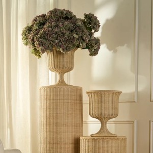 Tendance chaude rotin urne décoration de la maison tissé fleur Vase urnes table rotin pied bol bohème Vintage fabriqué au Viet Nam - Product Image 6